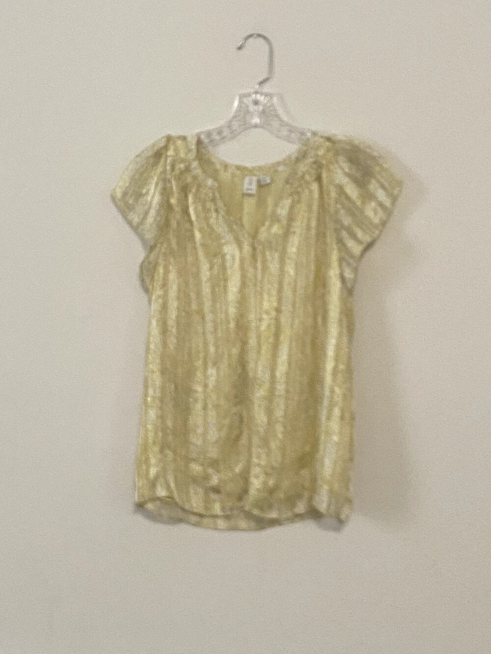 Joie Light Green and Yellow Blouse Size XS